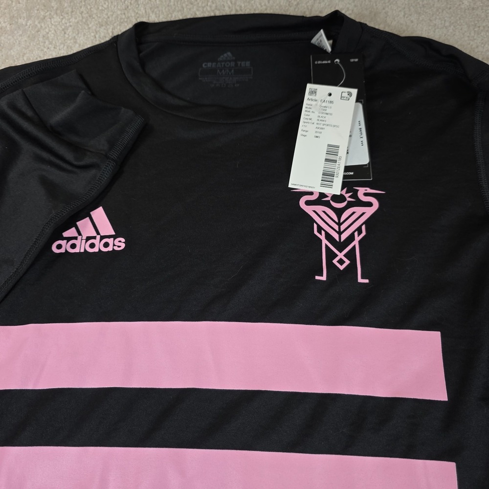 Adidas Creator T-Shirt Womens M Black Inter Miami Three Stripe Life Pitch NWT